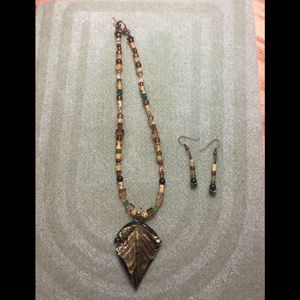 Handmade necklace and earrings